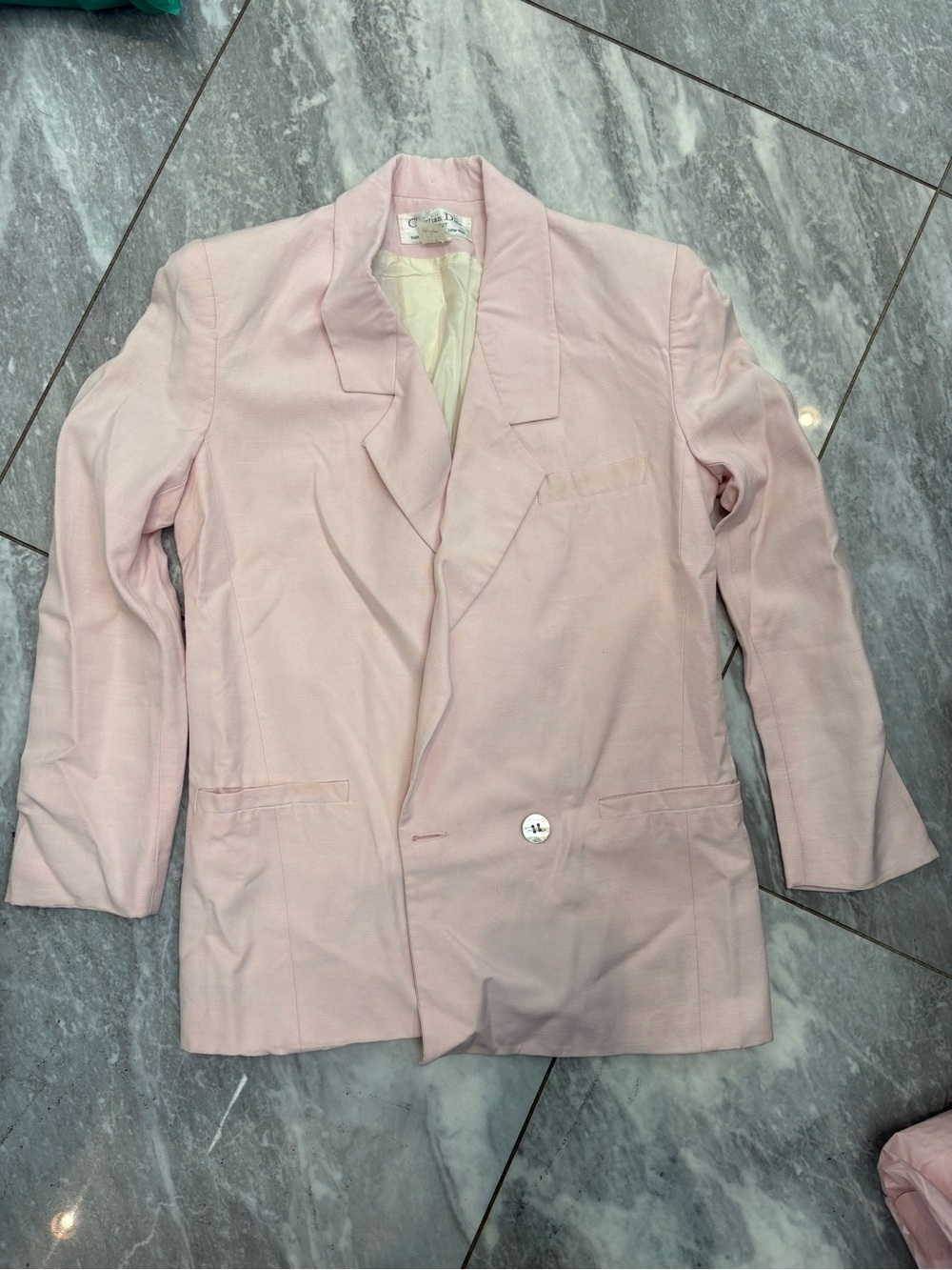 VINTAGE Christian Dior Light Pink Double-Breasted Blazer in PERFECT condition